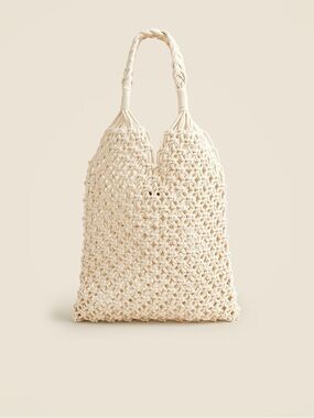 J. Crew Cadiz hand-knotted rope tote in Natural